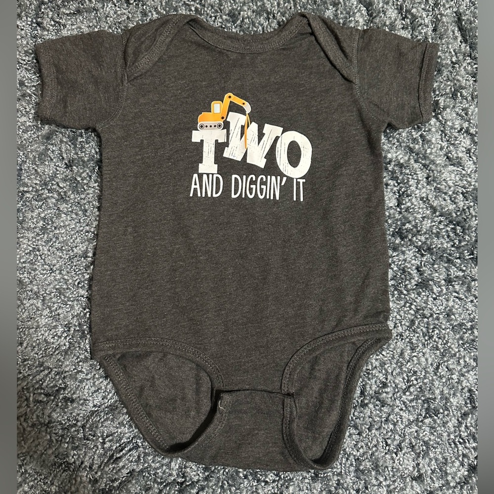 RABBIT SKINS | Baby Boy’s 24 Months Two and Diggin It Onesie
